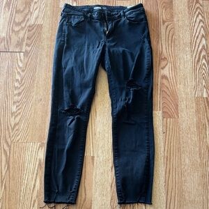 Old Navy Black Ripped Skinny Jeans